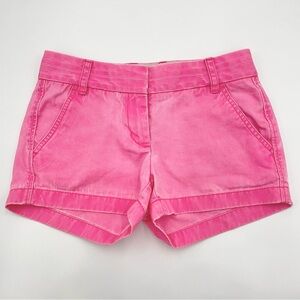 J. Crew Shorts Bright Pink Y2K Faded Chino Broken‎ In Cotton Short Women Size 00
